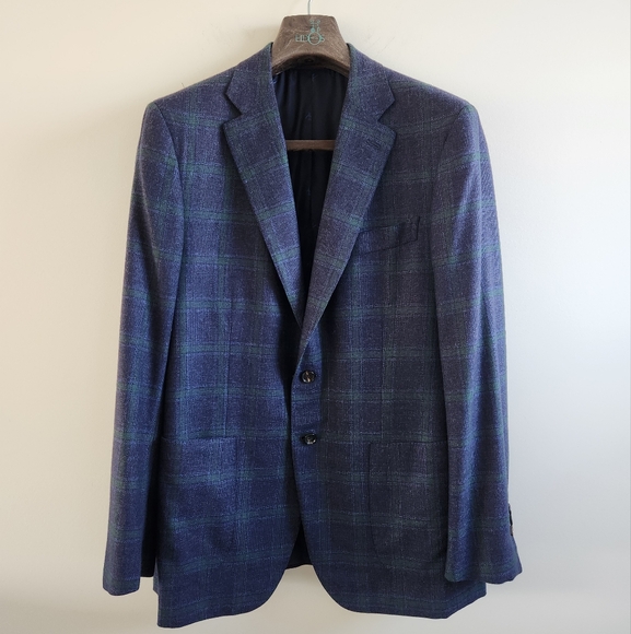 Isaia Sanita Winter Hopsack Men's Sport Coat Size IT 54 8R - Picture 1 of 11